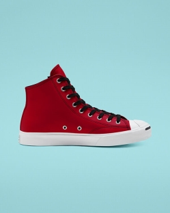 Converse Leather Side Zip Jack Purcell Női Magasszárú Fekete/Piros/Fehér | GBEVPFA-HU